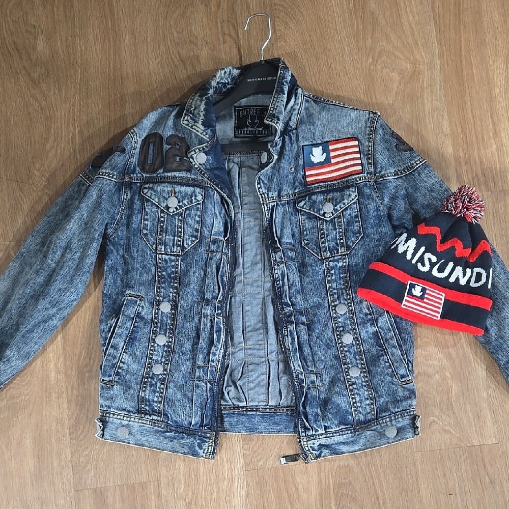 Entree L Denim Jacket And Hat Fit
